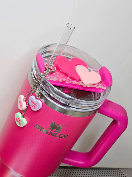 Conversation Heart Tumbler Topper Dangle