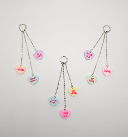 Conversation Heart Tumbler Topper Dangle