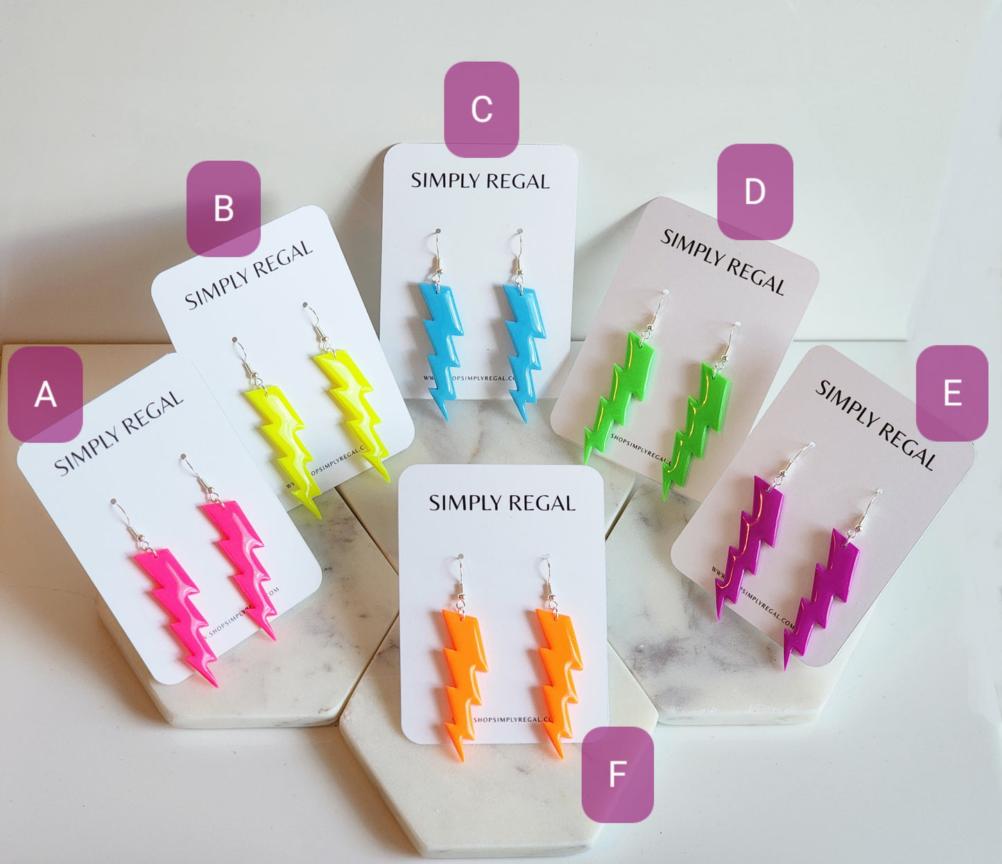 Neon Lightening Bolts-Large